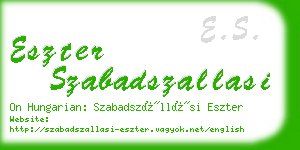 eszter szabadszallasi business card